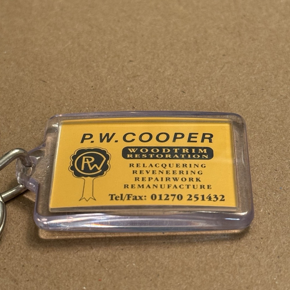 PW Cooper Woodtrim Restoration Classic Car Crew Cheshire UK Keychain